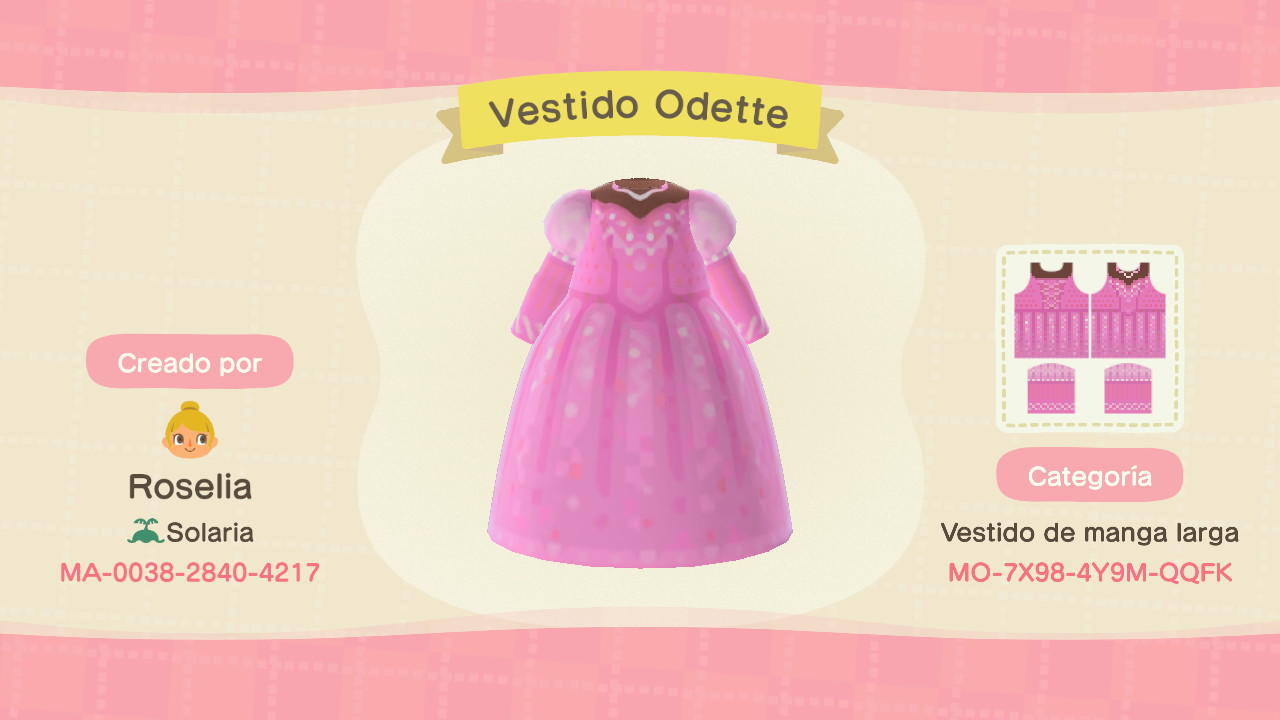 Animal Crossing Design Code: MO-7X98-4Y9M-QQFK Barbie Odette
