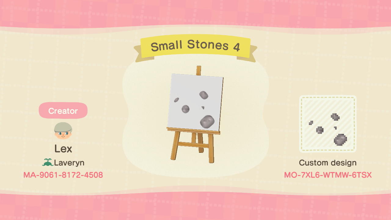 Animal Crossing Design Code: MO-7XL6-WTMW-6TSX Small Stones 4