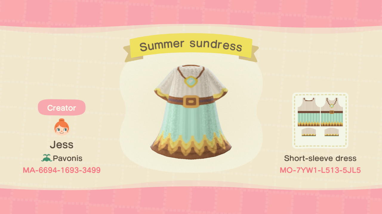 Animal Crossing Design Code: MO-7YW1-L513-5JL5 Summer Sunflower Dre