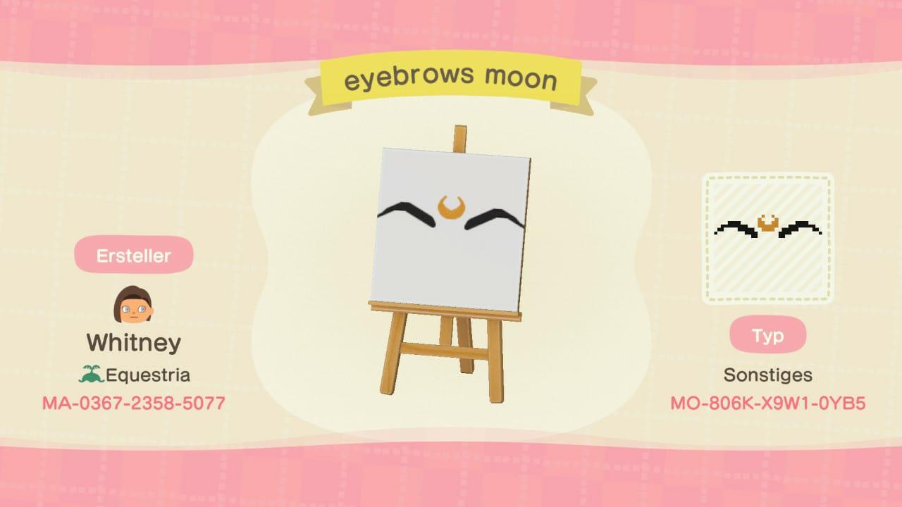 Animal Crossing Design Code: MO-806K-X9W1-0YB5 Moon Eyebrows