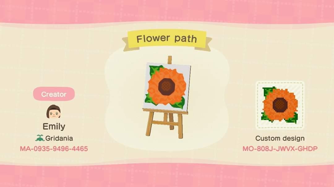 Animal Crossing Design Code: MO-808J-JWVX-GHDP Flower Path