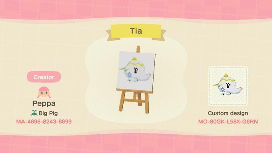 Animal Crossing Design Code: MO-80GK-L58X-G6RN Tia