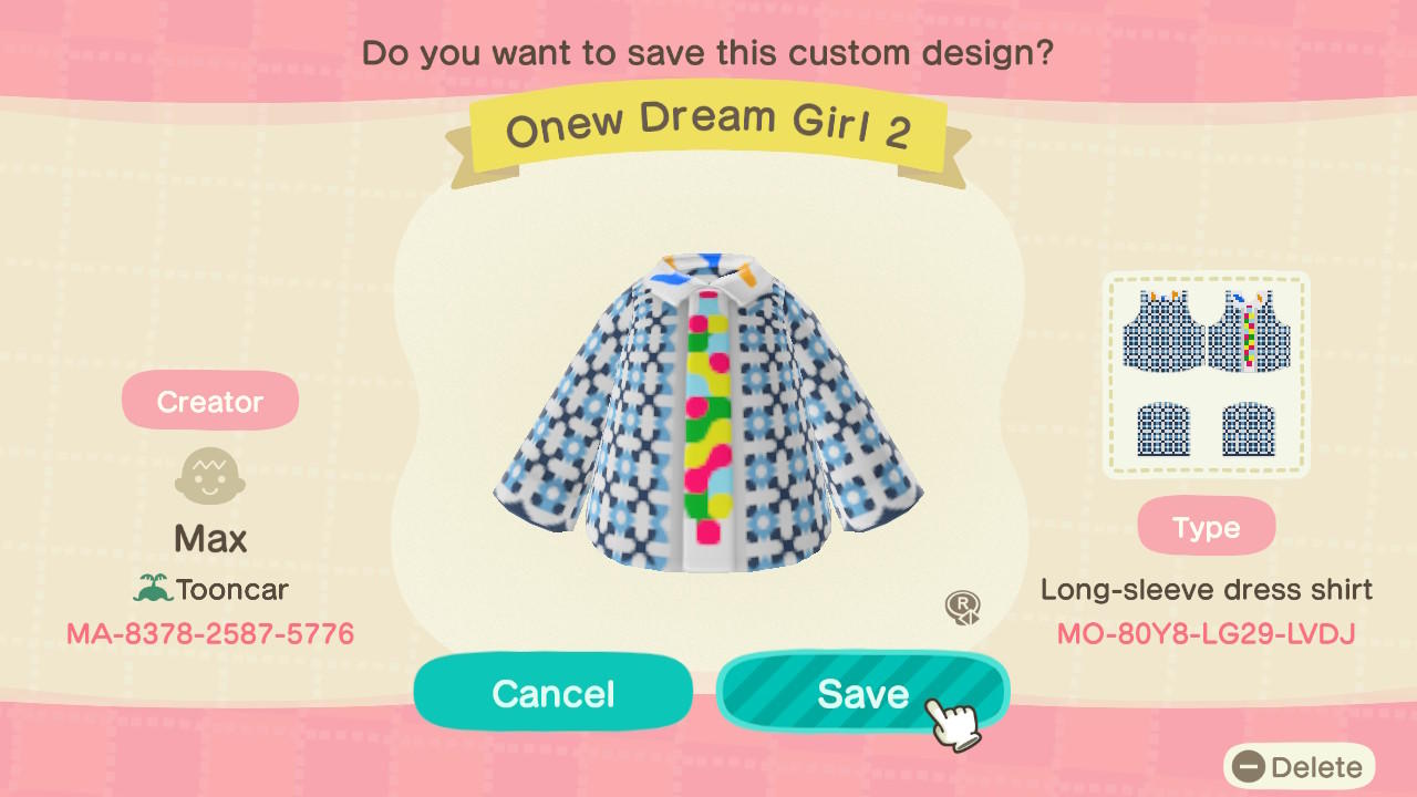 Animal Crossing Design Code: MO-80Y8-LG29-LVDJ SHINee Onew DG2