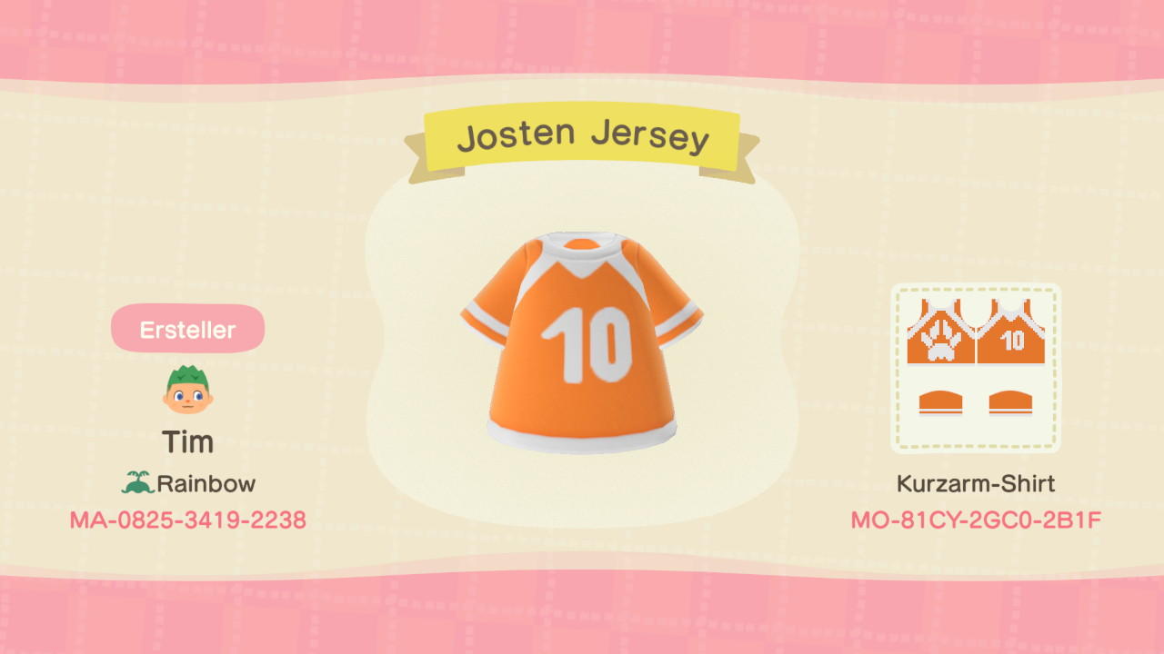 Animal Crossing Design Code: MO-81CY-2GC0-2B1F Neil Josten Jersey