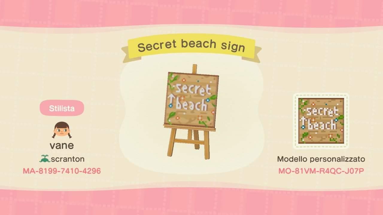 Animal Crossing Design Code: MO-81VM-R4QC-J07P Secret beach