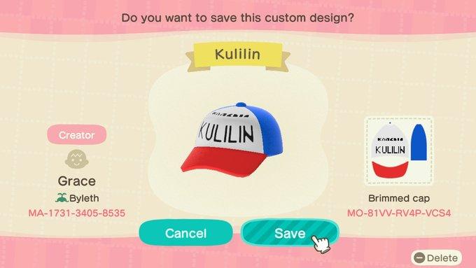 Animal Crossing Design Code: MO-81VV-RV4P-VCS4 Kulilin