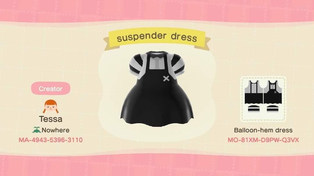 Animal Crossing Design Code: MO-81XM-D9PW-Q3VX suspender dress