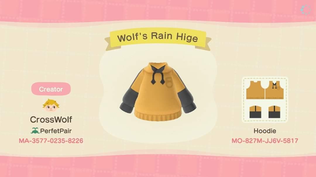 Animal Crossing Design Code: MO-827M-JJ6V-5817 Wolf Rian Hige