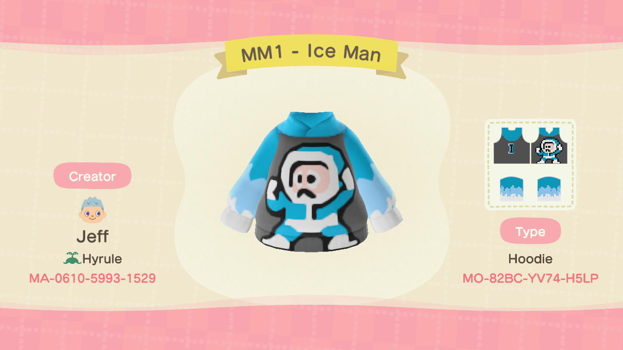 Animal Crossing Design Code: MO-82BC-YV74-H5LP MM1 - Ice Man