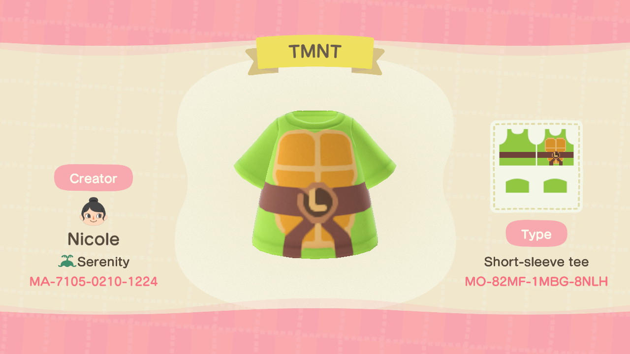 Animal Crossing Design Code: MO-82MF-1MBG-8NLH TMNT