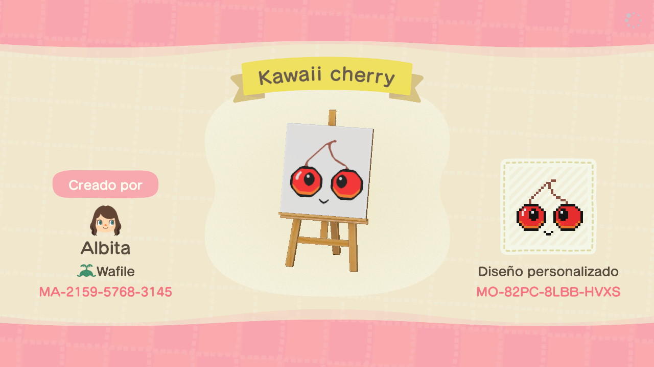 Animal Crossing Design Code: MO-82PC-8LBB-HVXS Kawaii cherry