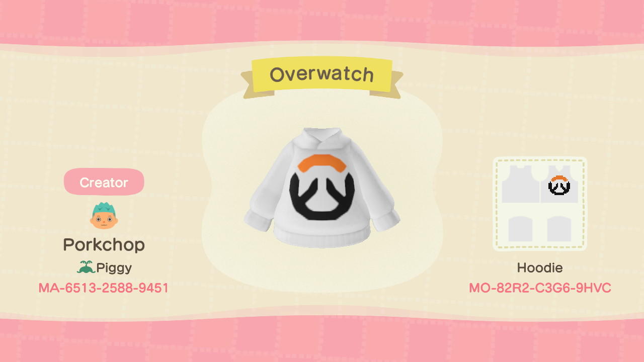 Animal Crossing Design Code: MO-82R2-C3G6-9HVC Overwatch