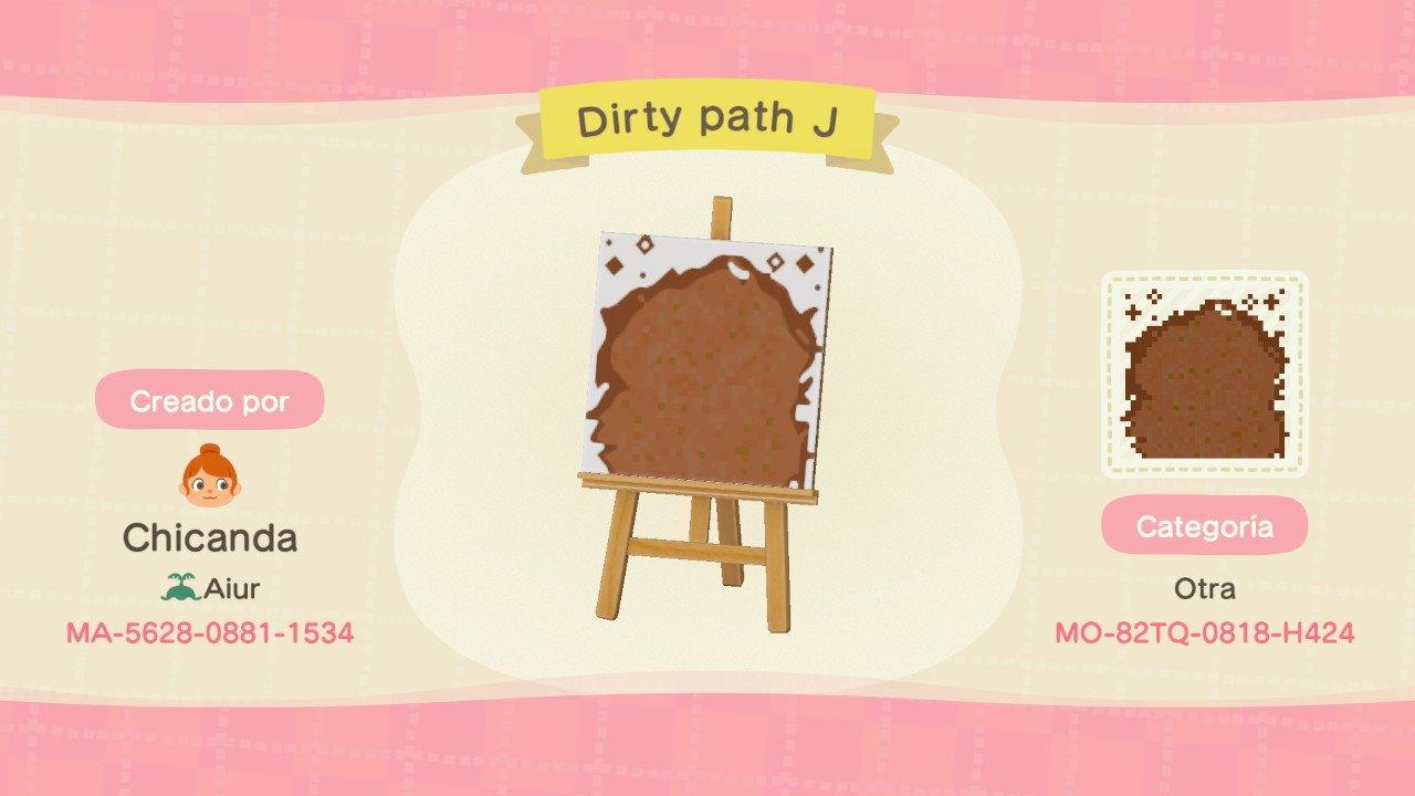 Animal Crossing Design Code: MO-82TQ-0818-H424 Dirty path J
