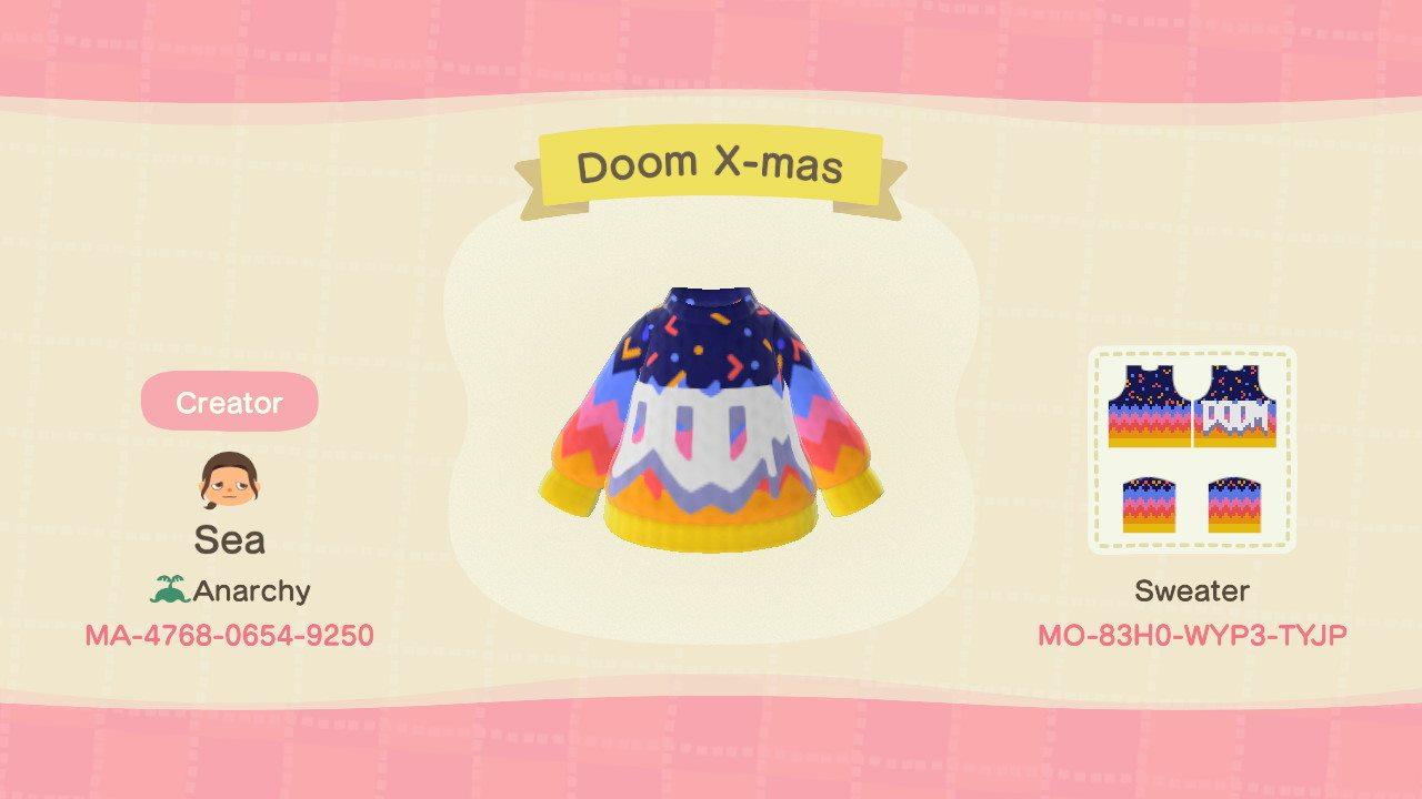 Animal Crossing Design Code: MO-83H0-WYP3-TYJP DOOM 2016 X-Mas