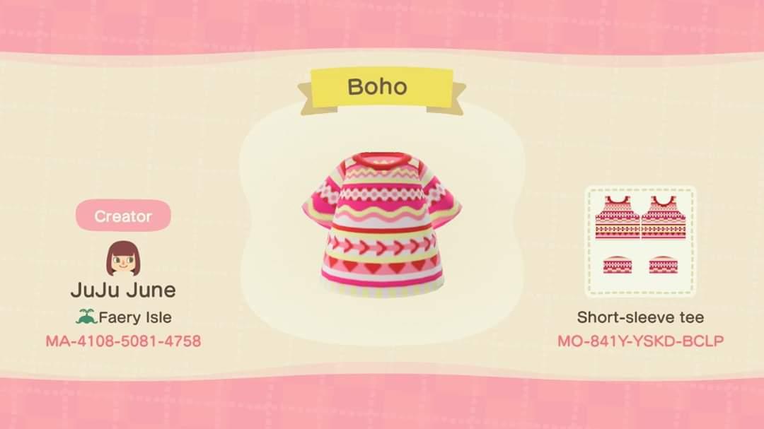 Animal Crossing Design Code: MO-841Y-YSKD-BLCP Boho