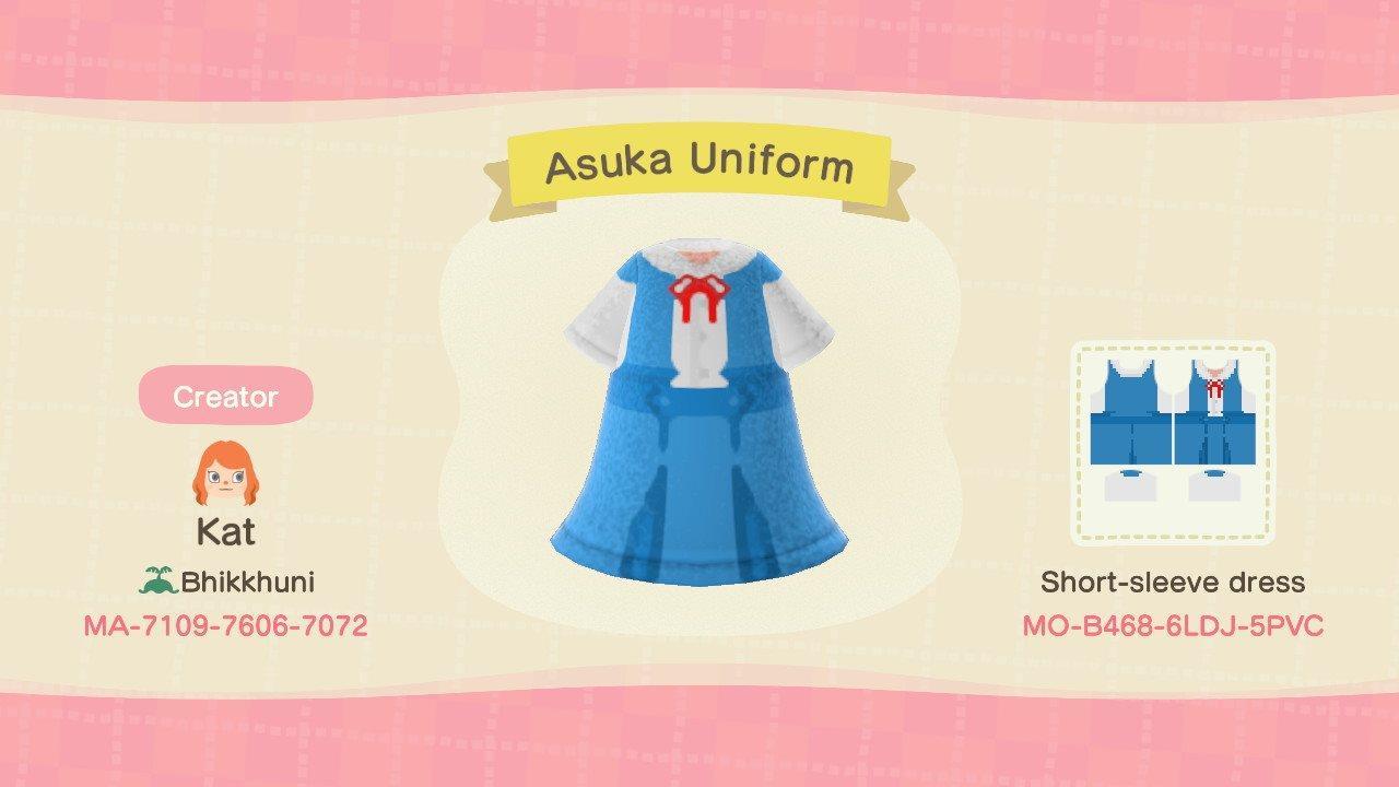 Animal Crossing Design Code: MO-8468-6LDJ-5PVC Asuka Uniform