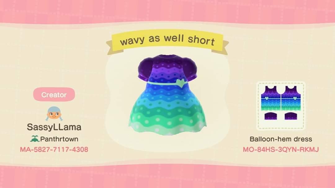 Animal Crossing Design Code: MO-84HS-3QYN-RKMJ Wavy as well short