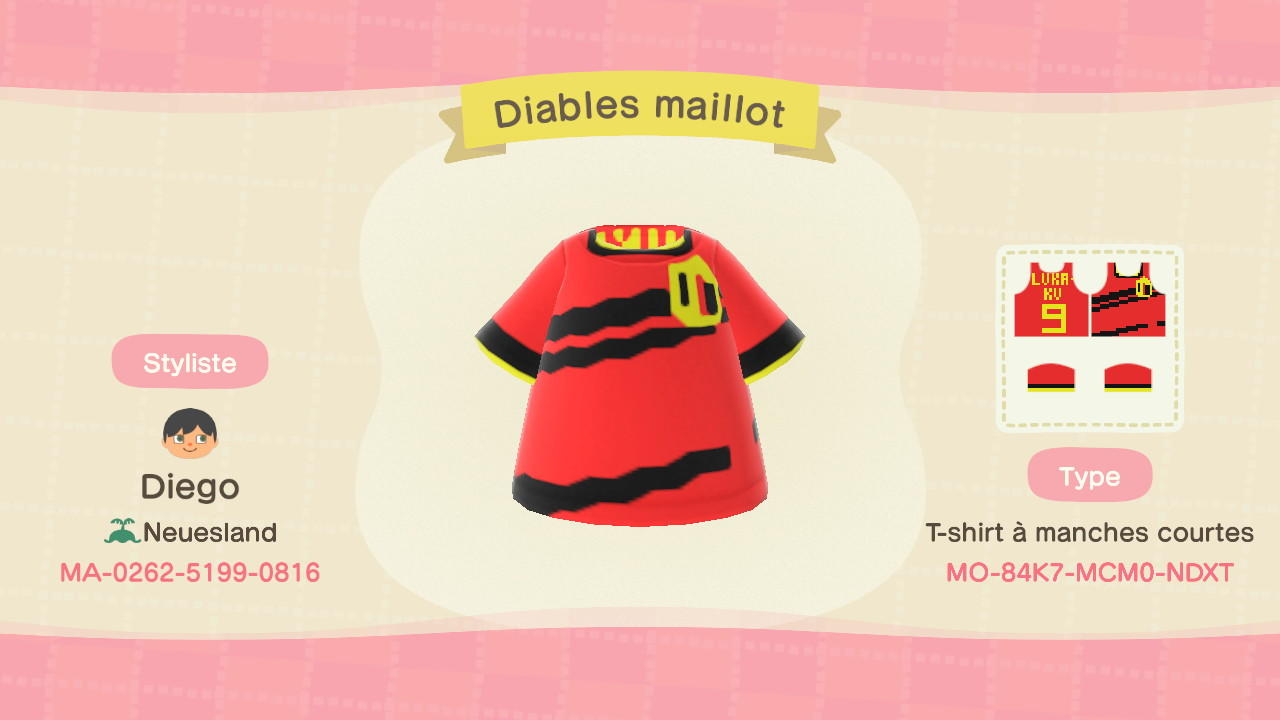 Animal Crossing Design Code: MO-84K7-MCM0-NDXT Diables maillot