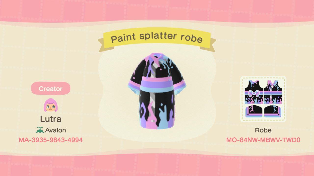 Animal Crossing Design Code: MO-84NW-MBWV-TWD0 paint splatter robe