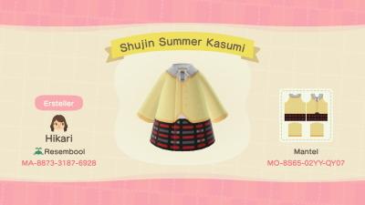 Animal Crossing Design Code: MO-8565-02YY-QY07 Persona 5 Kasumi