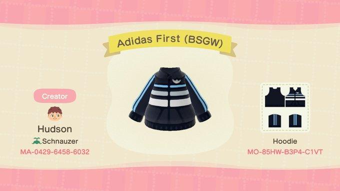 Animal Crossing Design Code: MO-85HW-B3P4-C1VT Adidas First (BSGW)