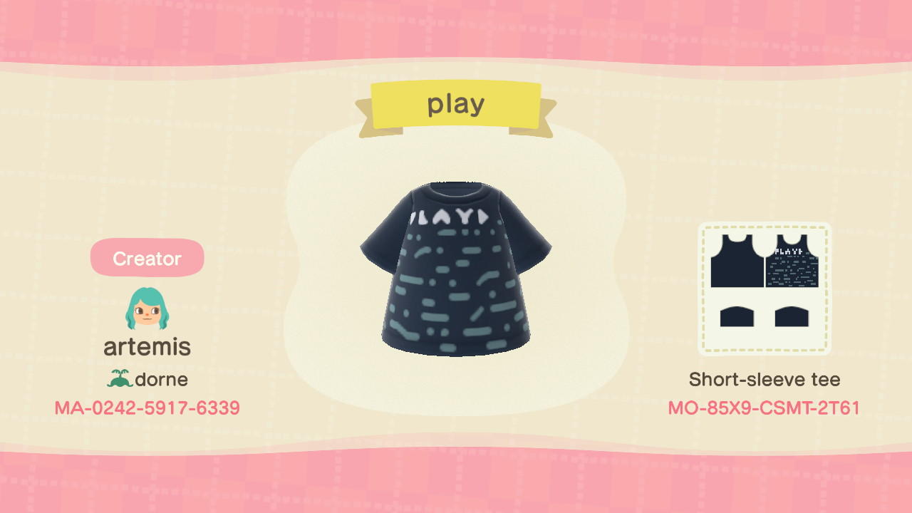 Animal Crossing Design Code: MO-85X9-CSMT-2T61 PLAY