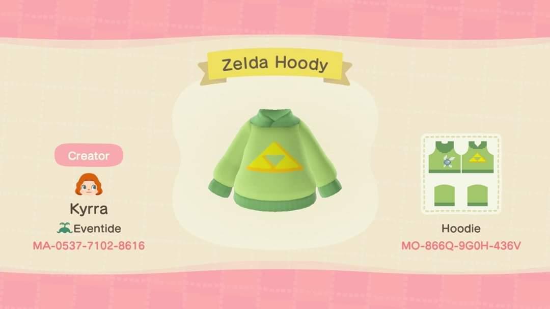 Animal Crossing Design Code: MO-866Q-9G0H-436V Zelda Hoody