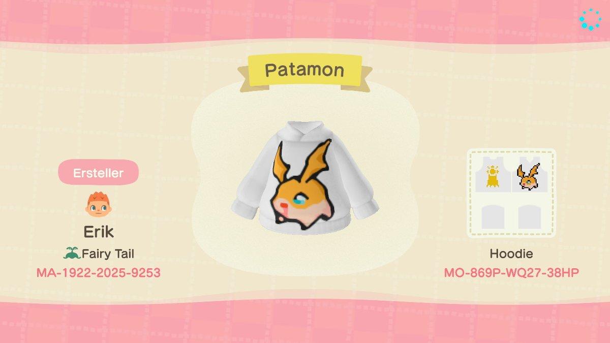 Animal Crossing Design Code: MO-869P-WQ27-38HP Patamon (Digimon)