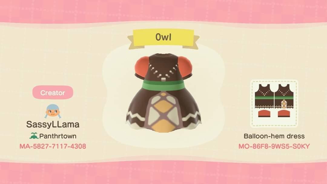 Animal Crossing Design Code: MO-86F8-9WS5-S0KY Owl