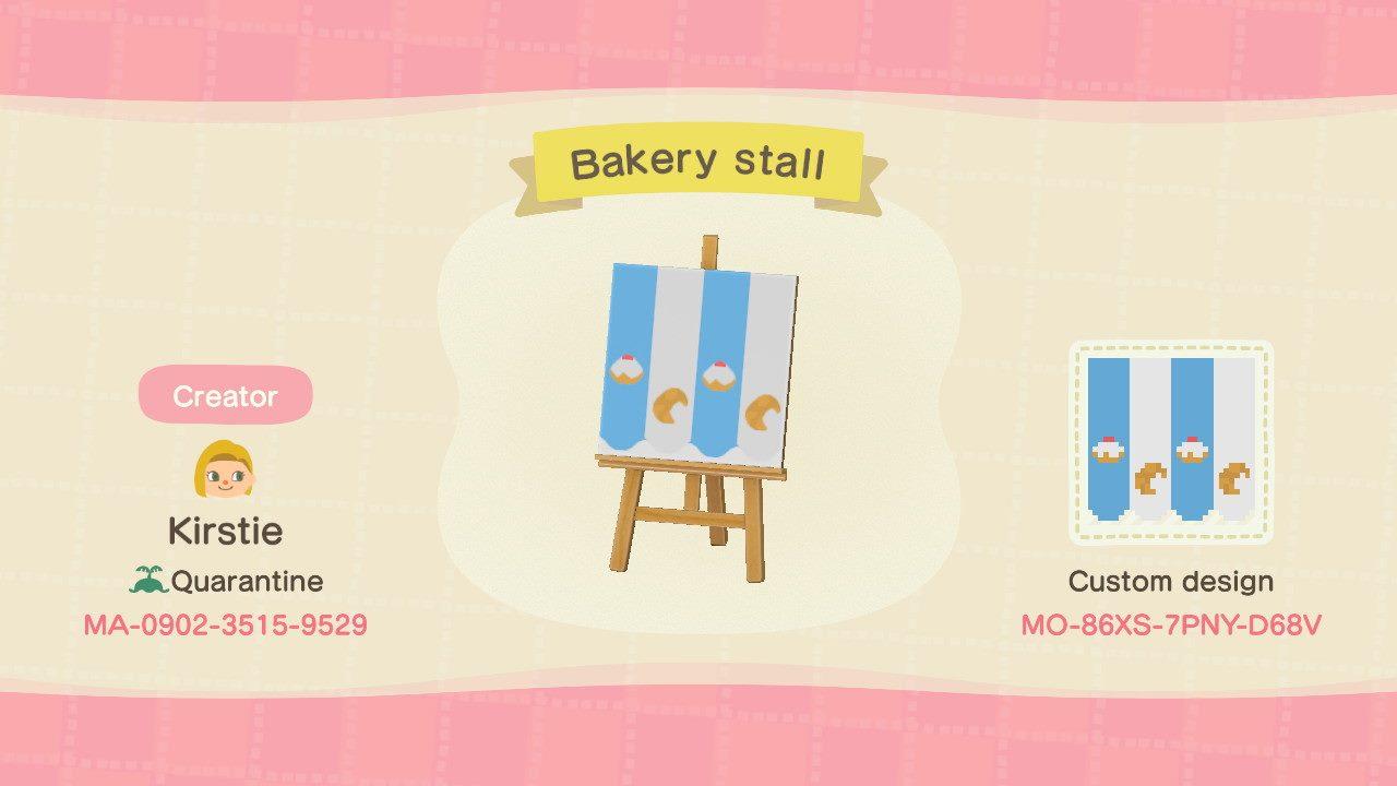 Animal Crossing Design Code: MO-86XS-7PNY-D68V Bakery stall
