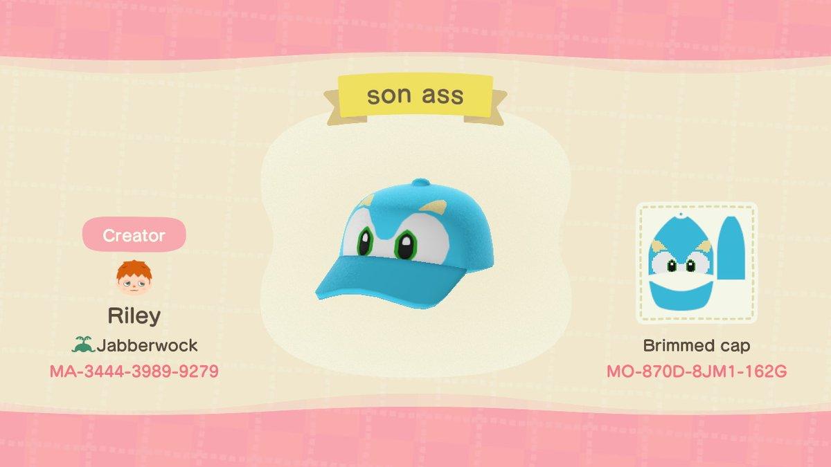 Animal Crossing Design Code: MO-870D-8JM1-162G Sonic Hat