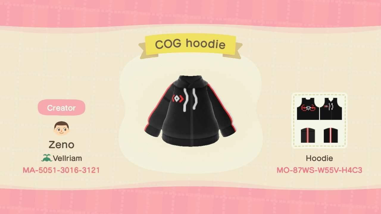 Animal Crossing Design Code: MO-87WS-W55V-H4C3 COG hoodie