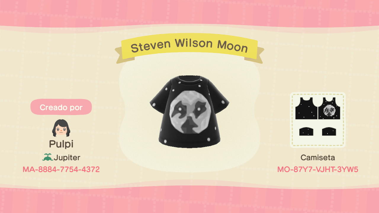 Animal Crossing Design Code: MO-87Y7-VJHT-3YW5 Steven Wilson Raven