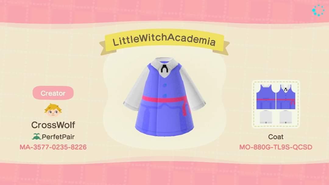 Animal Crossing Design Code: MO-880G-TL9S-QCSD LittleWitchAcademia