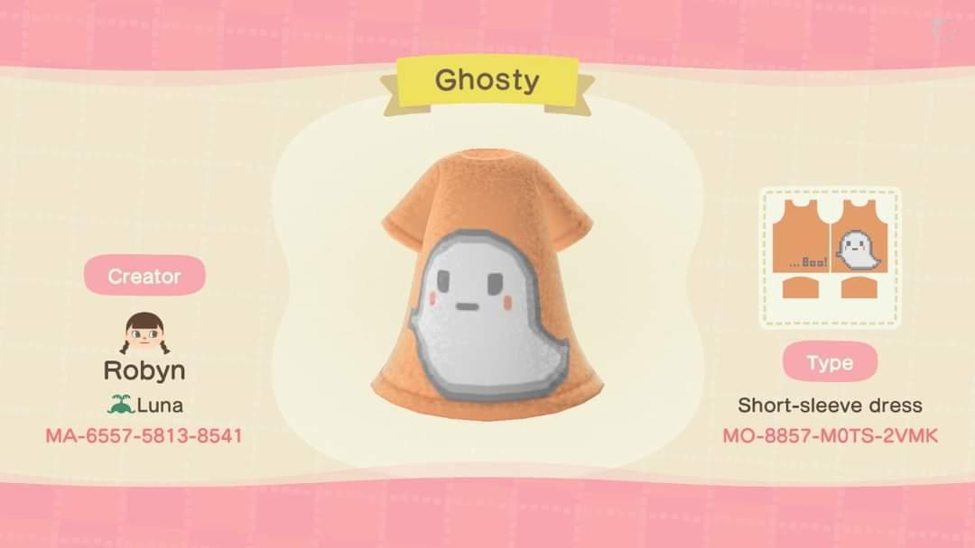 Animal Crossing Design Code: MO-8857-M0TS-2VMK Ghosty