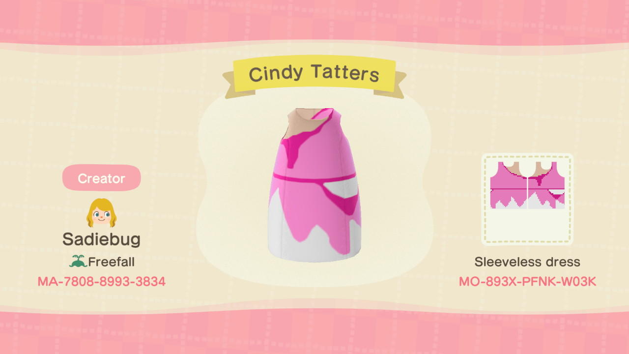 Animal Crossing Design Code: MO-893X-PFNK-W03K Disney Cindy Tatters