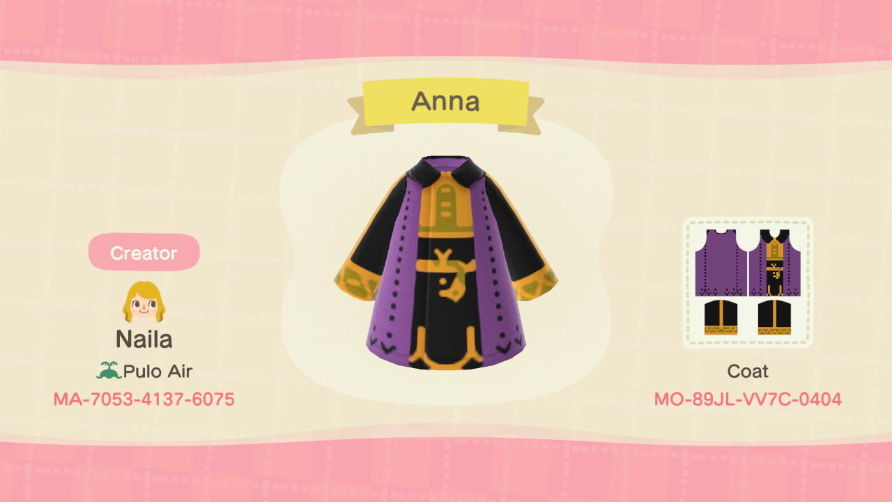 Animal Crossing Design Code: MO-89JL-VV7C-0404 Anna