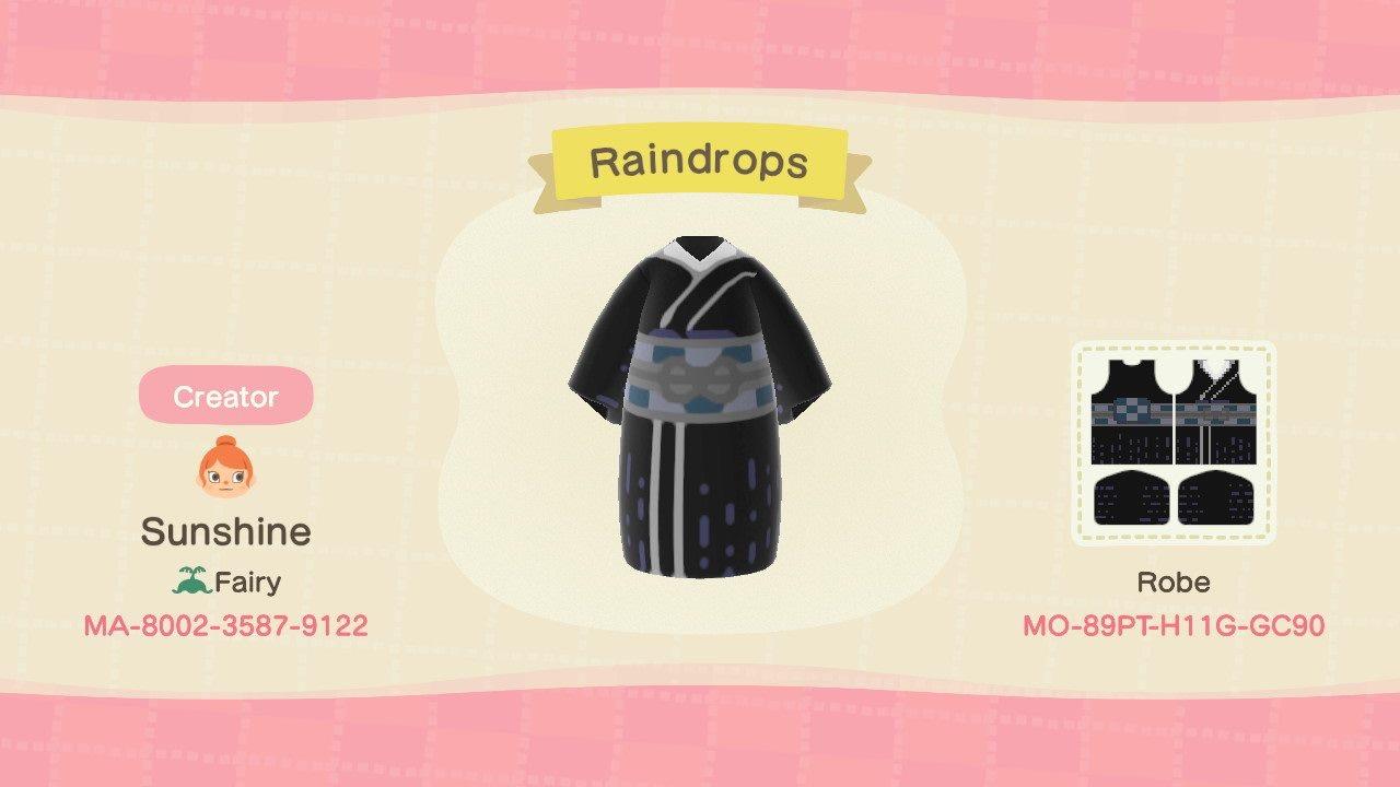 Animal Crossing Design Code: MO-89PT-H11G-GC90 Raindrops