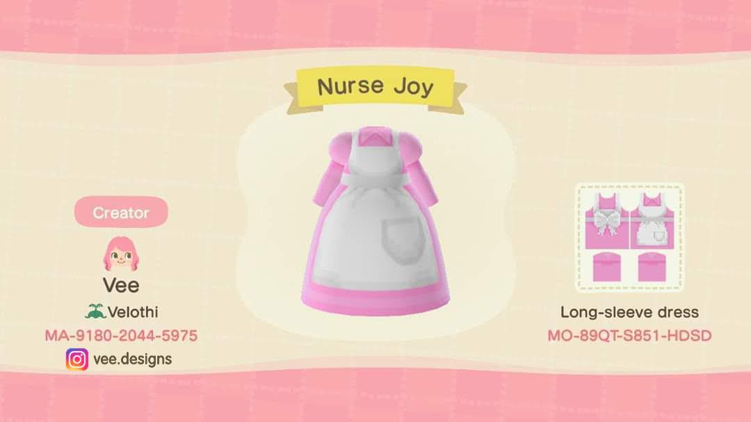 Animal Crossing Design Code: MO-89QT-S851-HDSD Nurse Joy