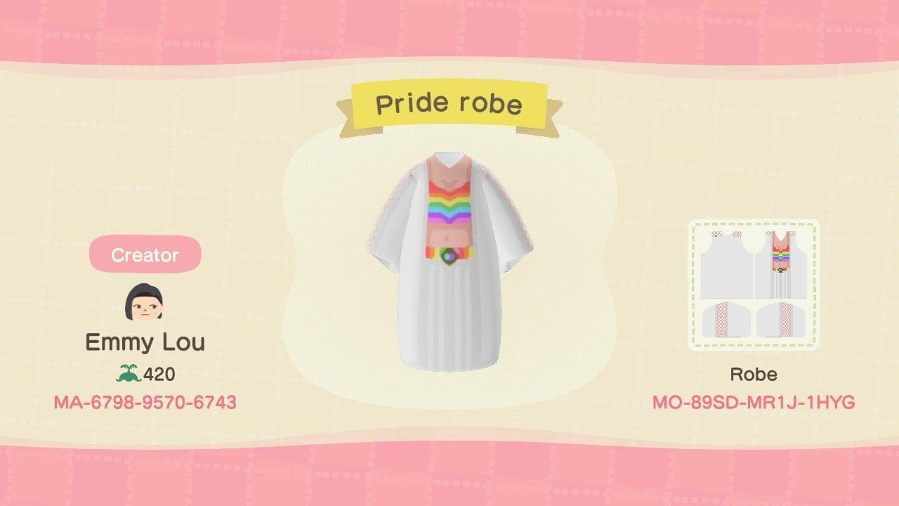 Animal Crossing Design Code: MO-89SD-MR1J-1HYG Pride Robe