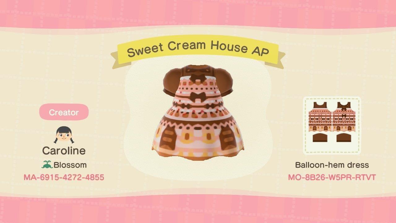 Animal Crossing Design Code: MO-8B26-W5PR-RTVT Sweet Cream House AP