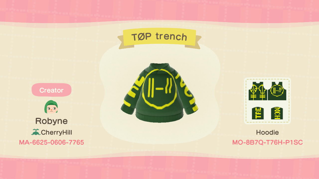 Animal Crossing Design Code: MO-8B7Q-T76H-P1SC TOP Trench