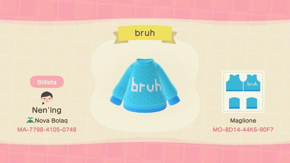 Animal Crossing Design Code: MO-8D14-44K6-90F7 Bruh