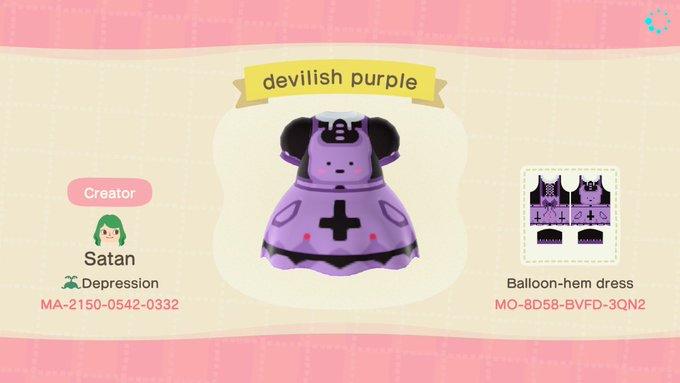 Animal Crossing Design Code: MO-8D58-BVFD-3QN2 Devilish Purple