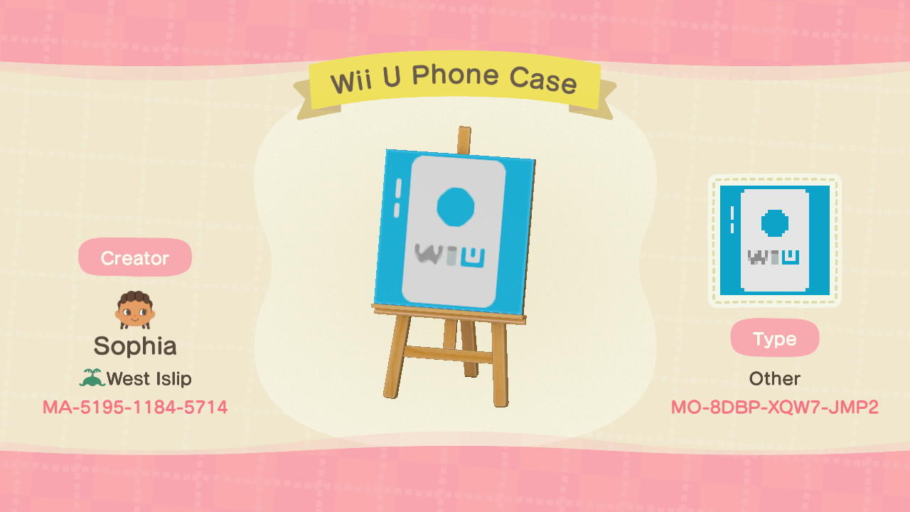 Animal Crossing Design Code: MO-8DBP-XQW7-JMP2 Wii U Phone Case