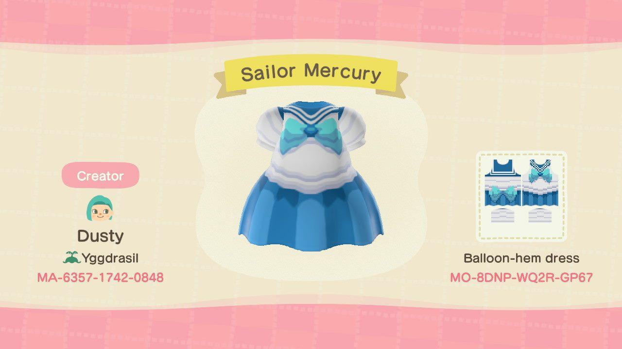 Animal Crossing Design Code: MO-8DNP-WQ2R-GP67 Sailor Mercury
