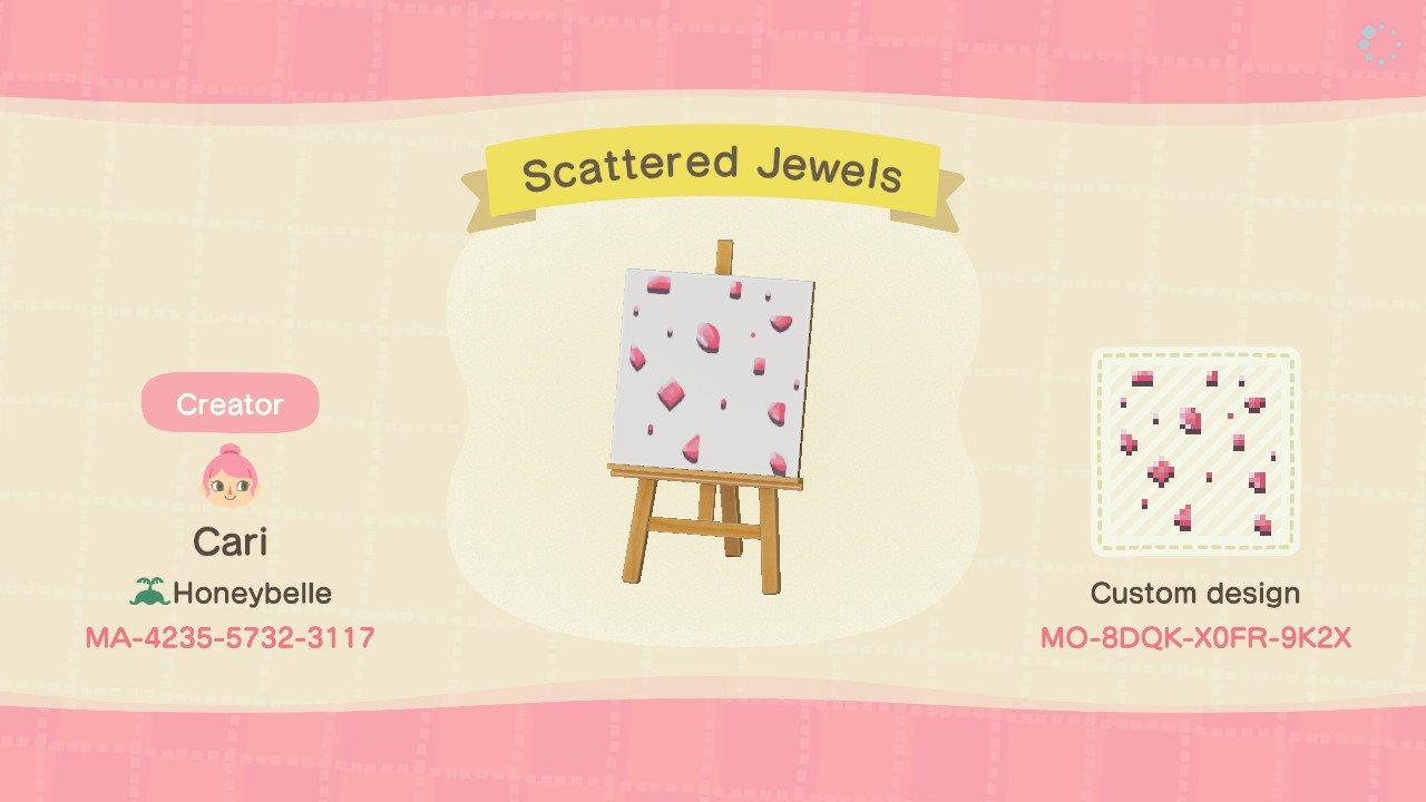 Animal Crossing Design Code: MO-8DQK-X0FR-9K2X Scattered Jewels