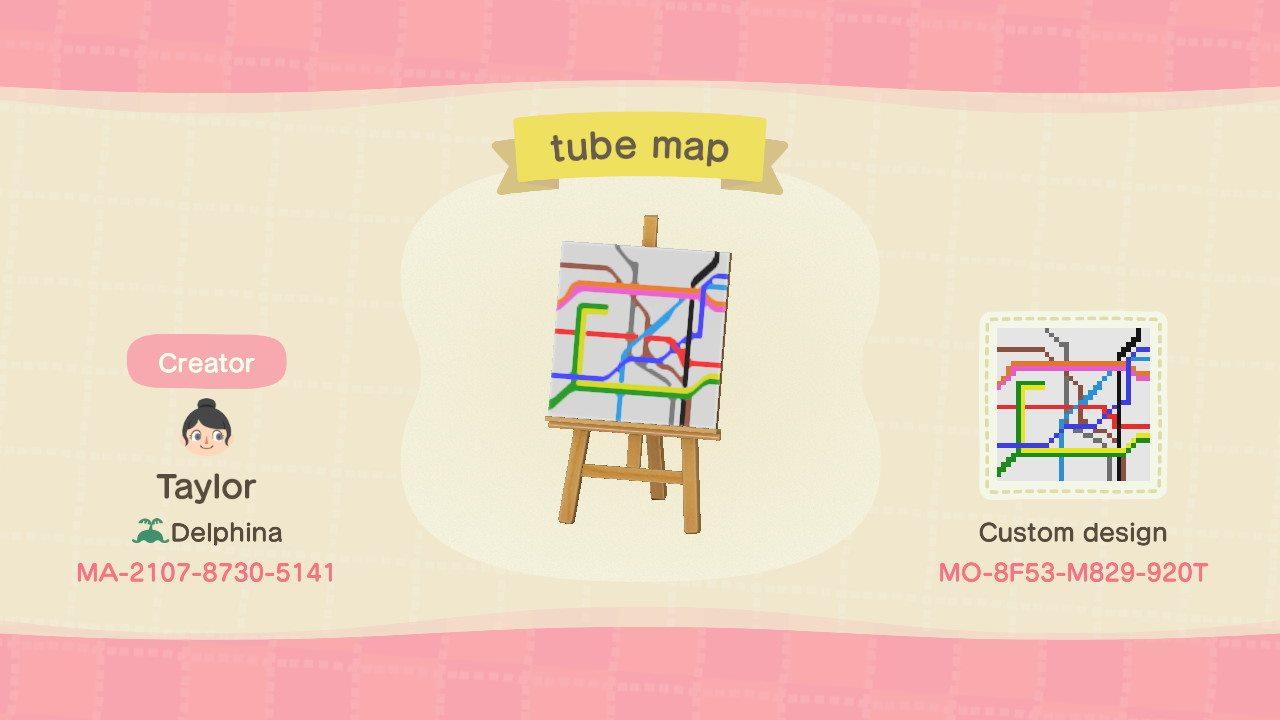 Animal Crossing Design Code: MO-8F53-M829-92OT Tube Map