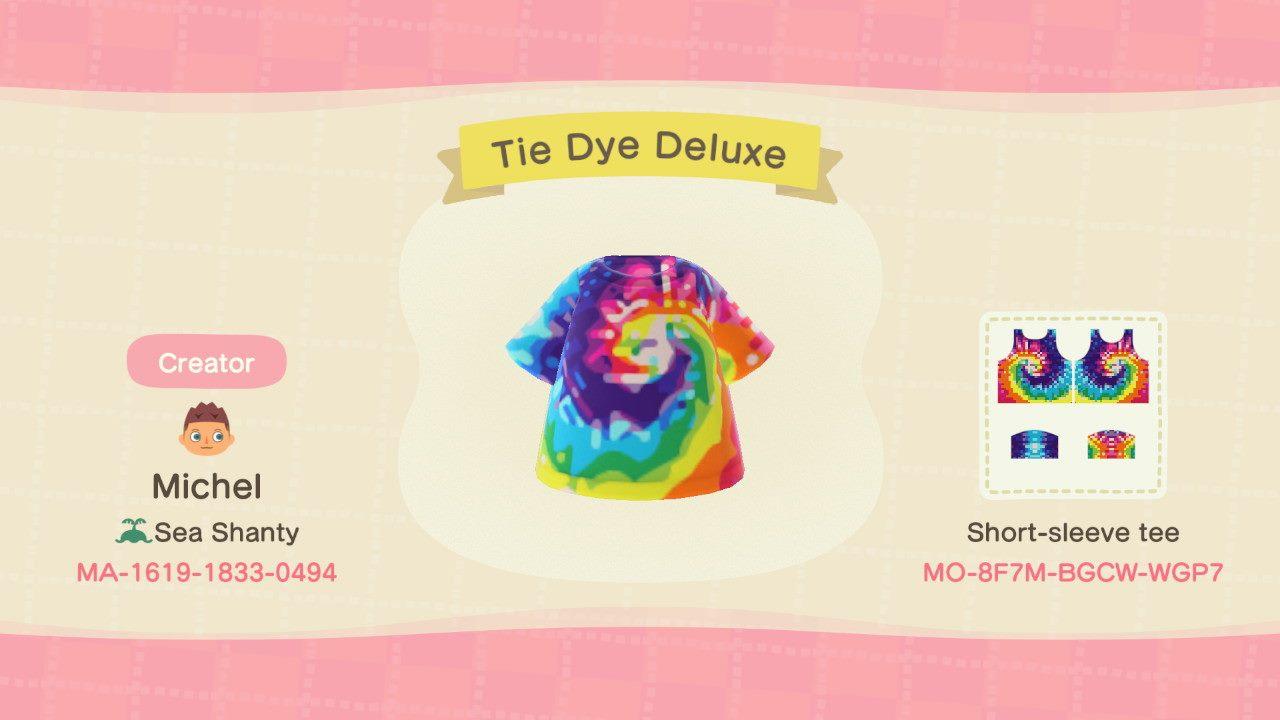 Animal Crossing Design Code: MO-8F7M-BGCW-WGP7 Tie Dye Deluxe