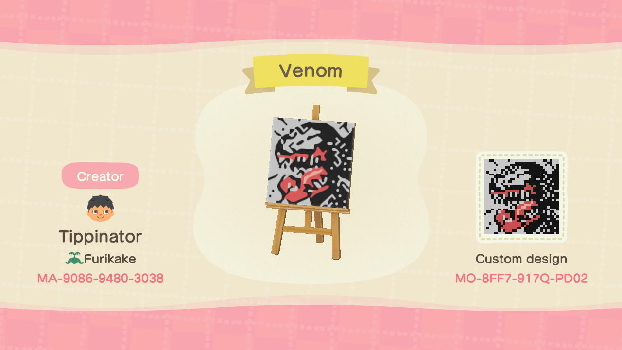 Animal Crossing Design Code: MO-8FF7-917Q-PD02 Venom